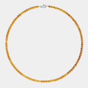 Silver Necklace with Amber "Planètes d’Ambre", Extra Small