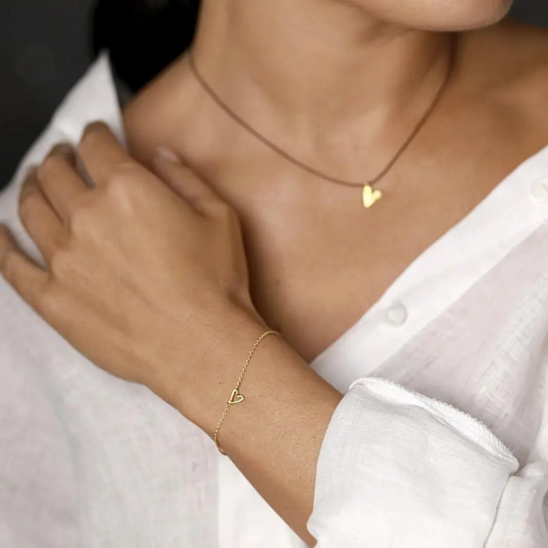 Gold Plated Silver Bracelet "Miniature Heart"