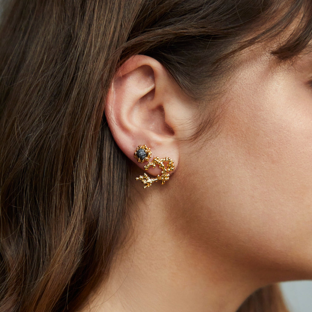 Gold Plated Silver Earrings "Coral Tree", Medium