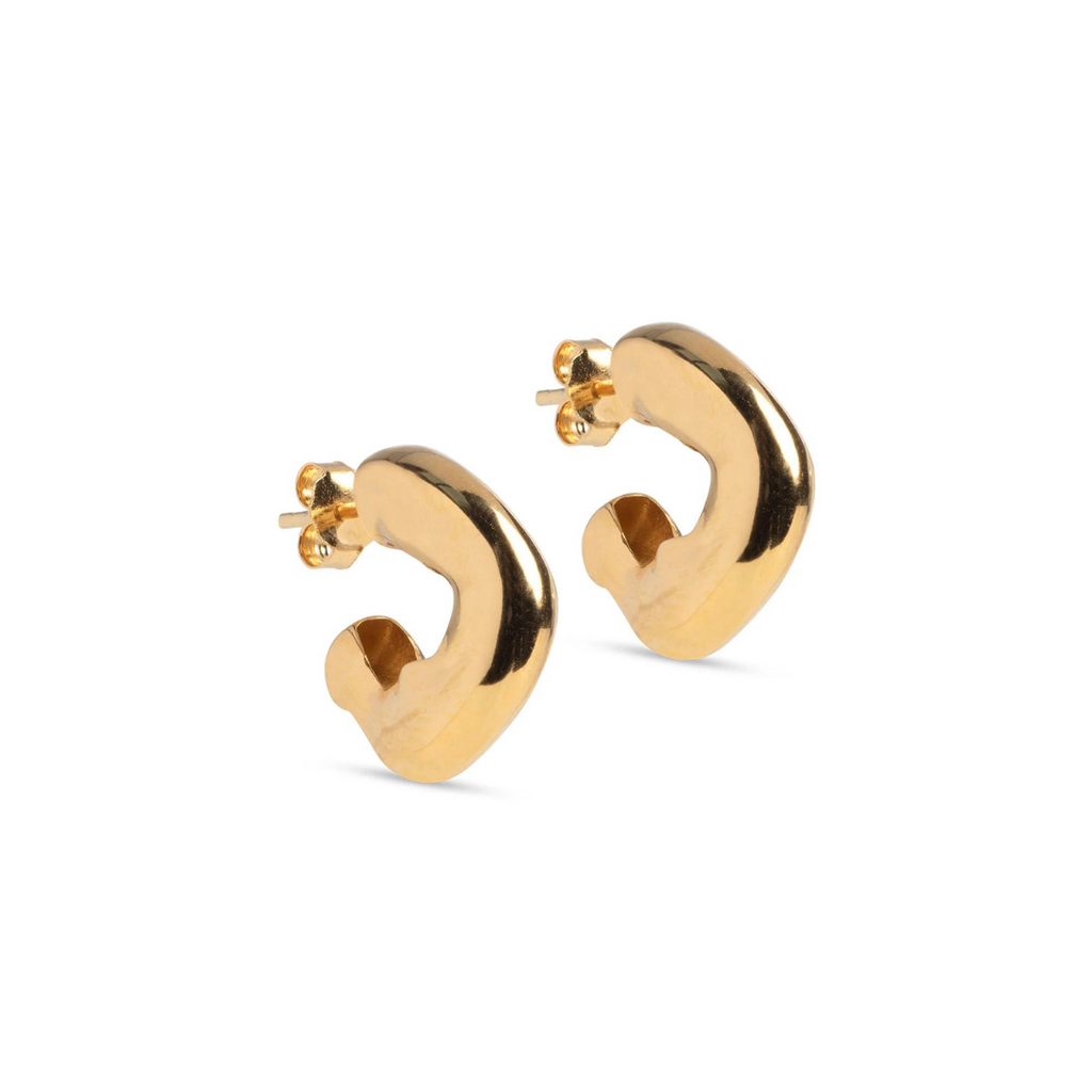 Gold Plated Silver Hoop Earrings "Gianna”, Large