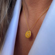 Gold Plated Silver Necklace with Diamond "Small Fingerprint"