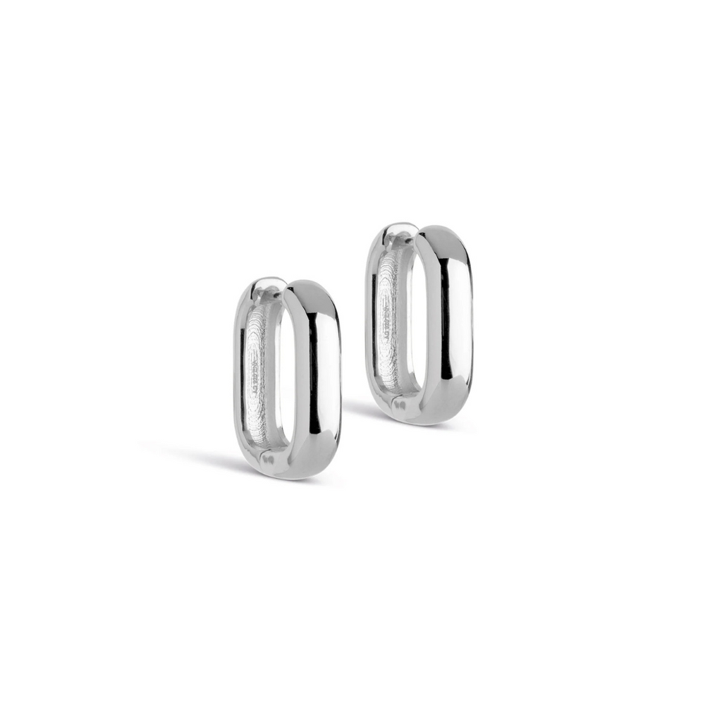 Silver Hoop Earrings "Square" (18 mm)