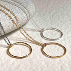 Silver Necklace "Thin Fingerprint Circle"