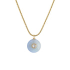 Gold Plated Silver Necklace with Aquamarine and Topaz "Paradise Sky"