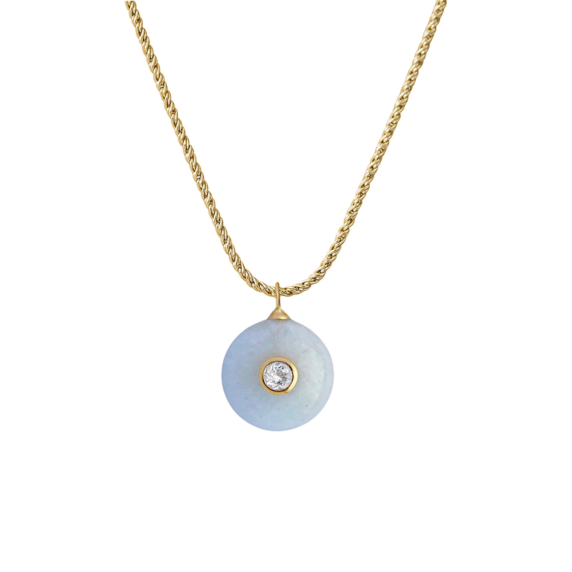Gold Plated Silver Necklace with Aquamarine and Topaz "Paradise Sky"