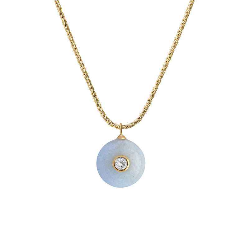 Gold Plated Silver Necklace with Aquamarine and Topaz "Paradise Sky"