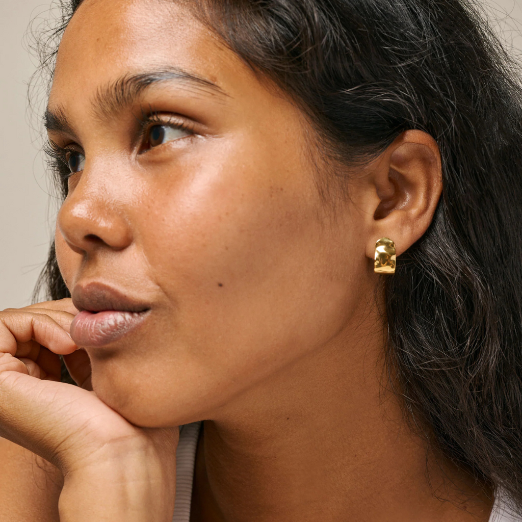 Gold Plated Silver Hoop Earrings "Ziva"