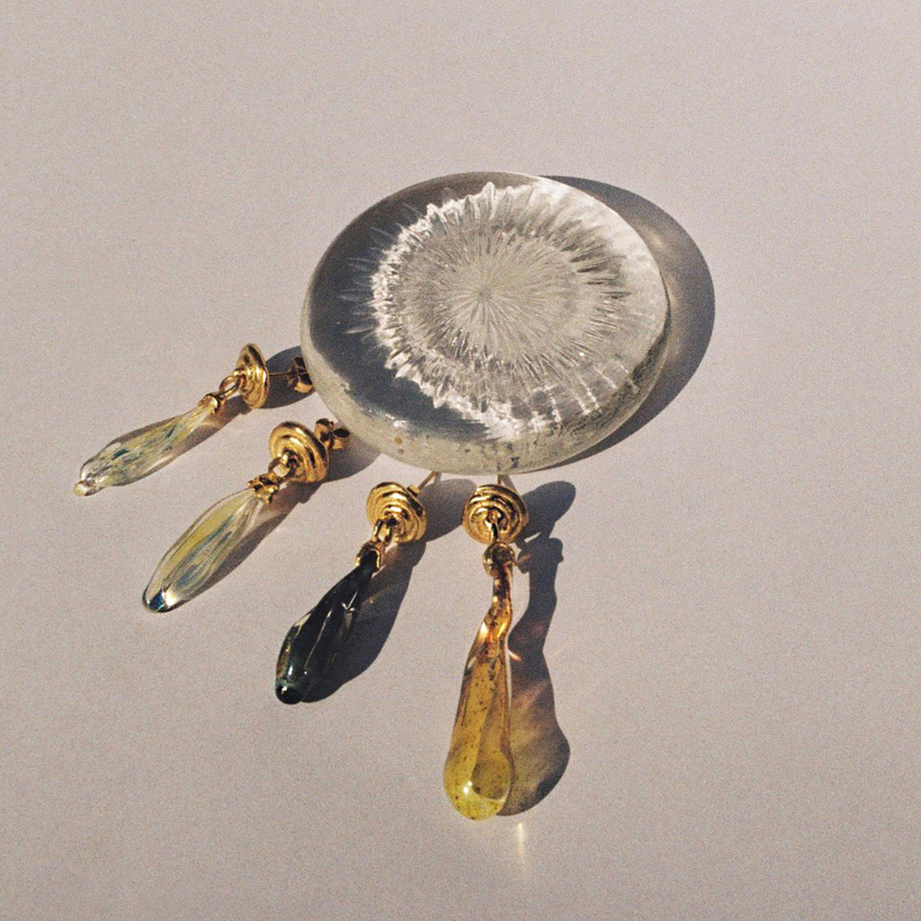 Gold Plated Silver Earrings "TT + Galaxy Map vol. 2"