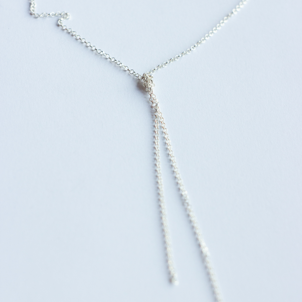 Silver Necklace "EE Knot"