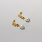 Auksuoti sidabriniai auskarai „Coraline Pearls”