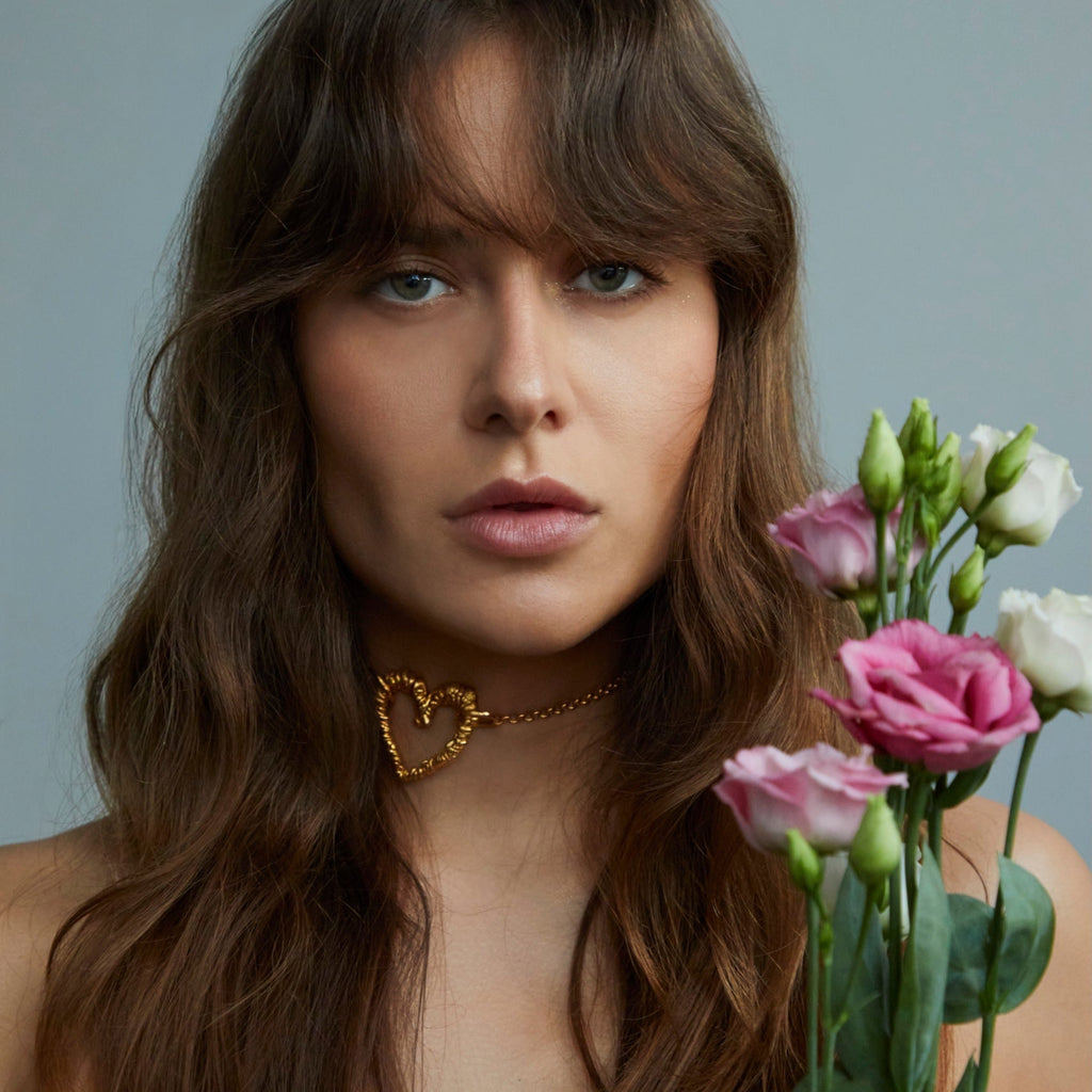 Gold Plated Silver Necklace "Meadow Love"