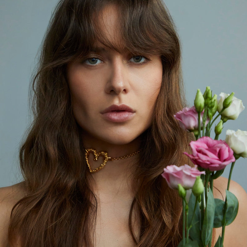 Gold Plated Silver Necklace "Meadow Love"
