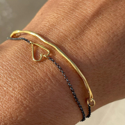Gold Plated / Oxidised Silver Bracelet "Heart"