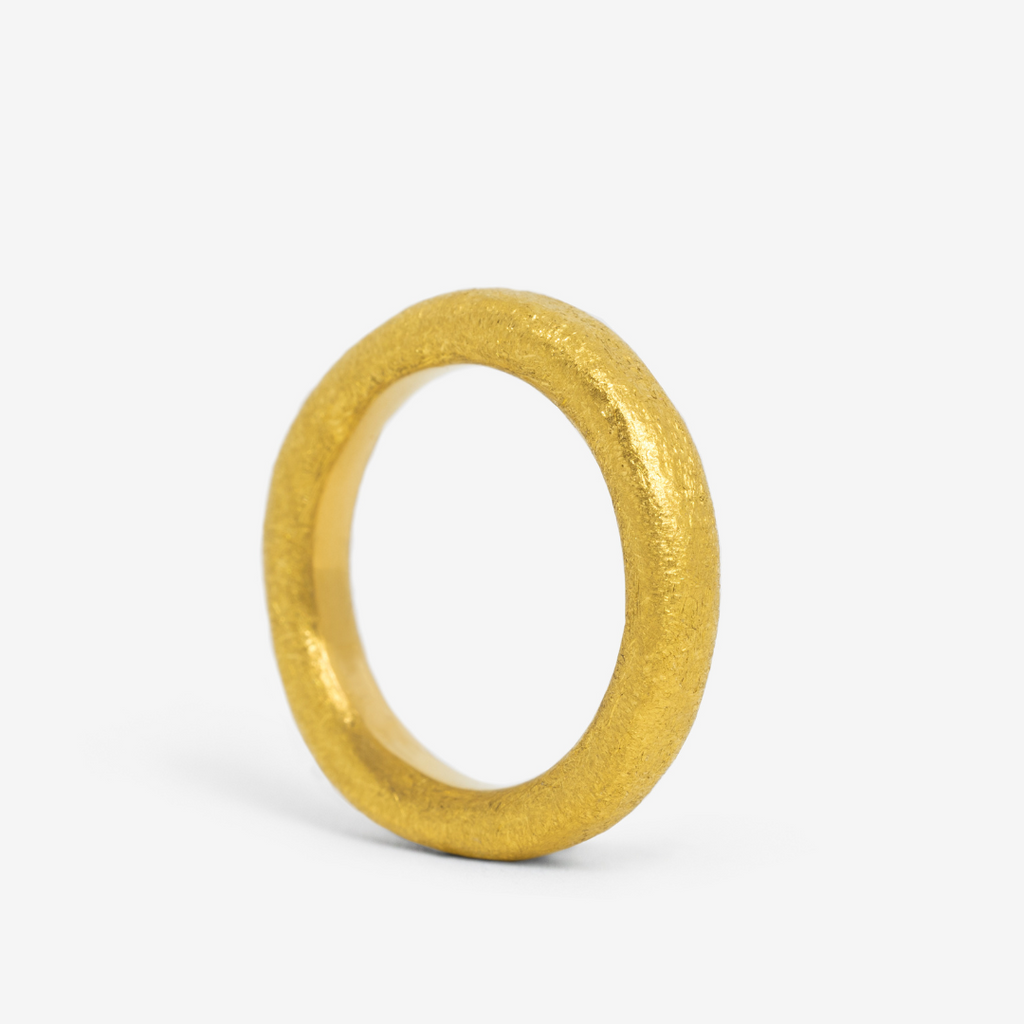 24k Gold Hand-Forged Seamless Ring