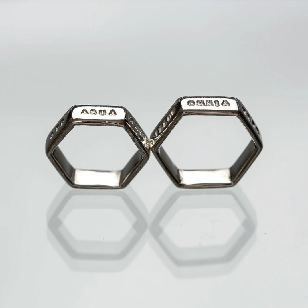 Silver Ring "Amicus Cognoscitur Amore, More, Ore, Re / You can recognize a true friend from affection, behaviour, words and deeds"