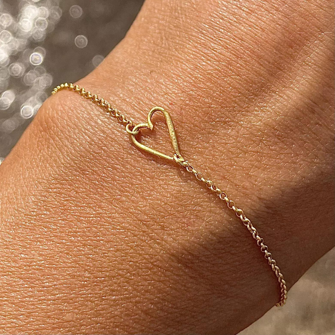 Gold Plated Silver Bracelet "Heart"