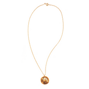 Gold Plated Necklace "Half Moon Nurturing Pearl"