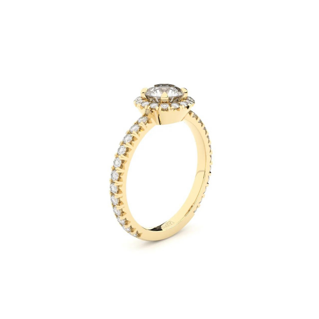 Yellow Gold Ring "Tiny Clash Halo"