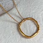 Gold Plated Silver Necklace "Big Fingerprint Circle"