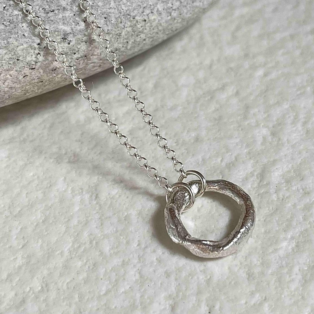 Silver Necklace "Small Fingerprint Circle"