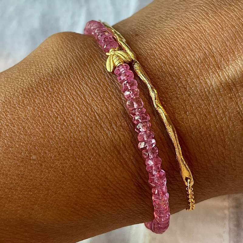 Gold Plated Silver Bracelet with Topaz "Bee"