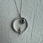 Silver Necklace with Sapphire "All Around Me"