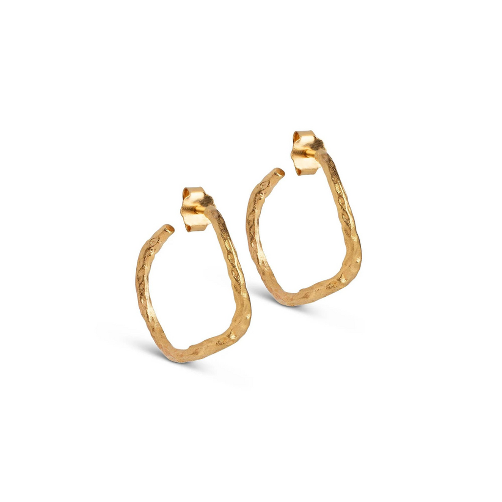 Gold Plated Silver Hoop Earrings "Sway”