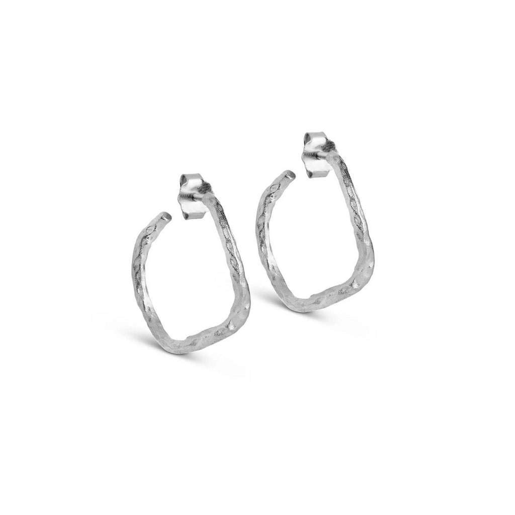 Silver Hoop Earrings "Sway”