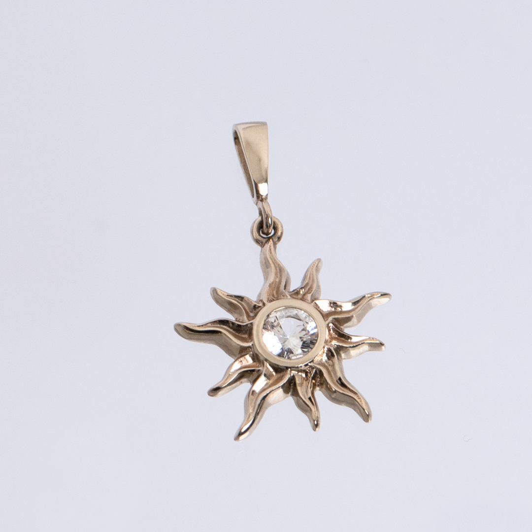 White Gold Pendant "Sun"