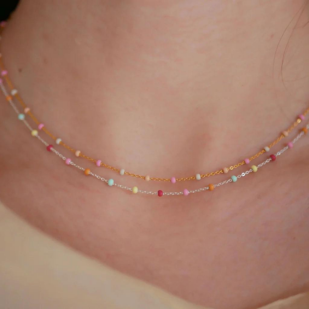 Gold Plated Silver Necklace "Rainbow"