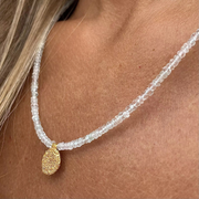 Gold Plated Silver Necklace with Aquamarines "Handcrafted"