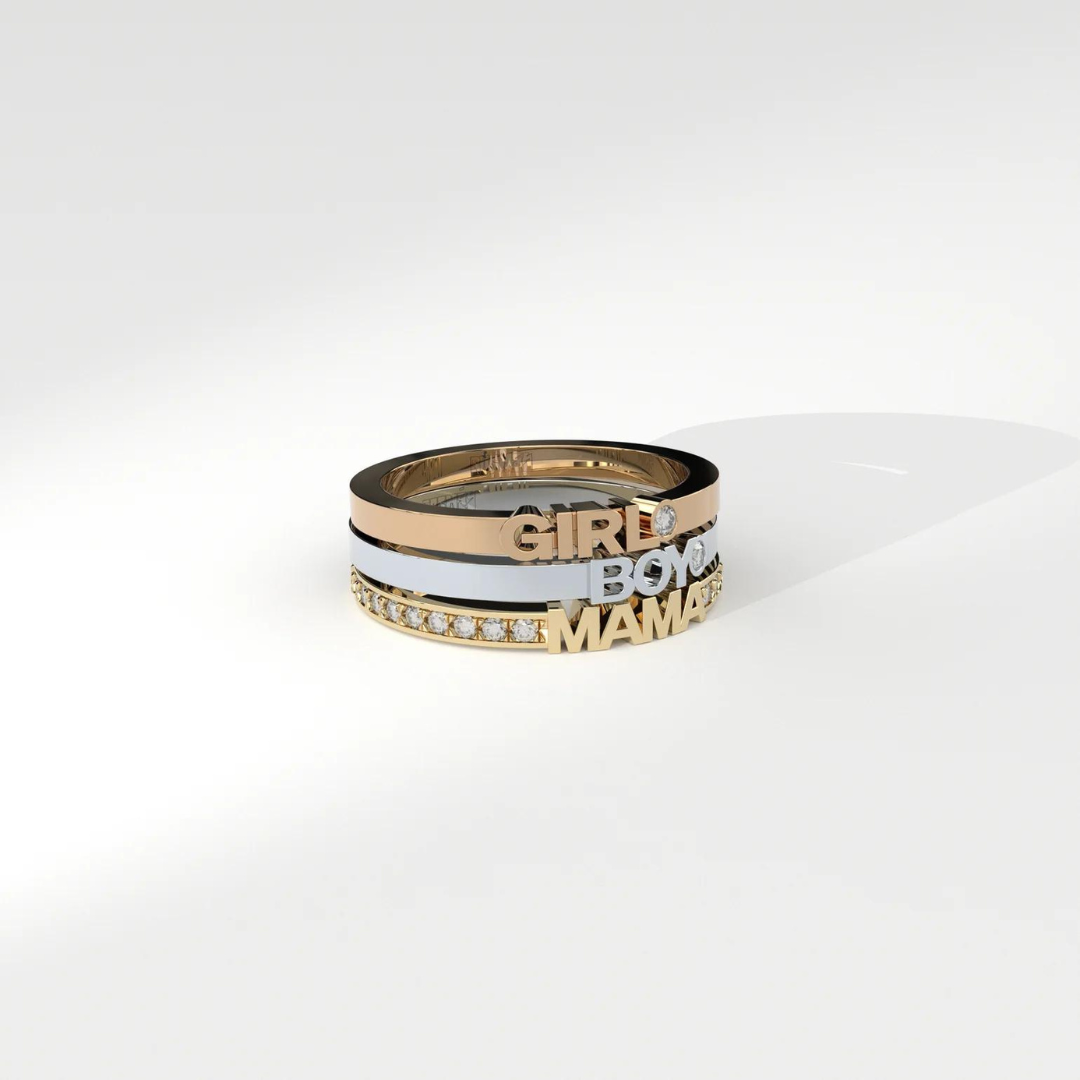 Yellow Gold Ring with Diamond "Boy"