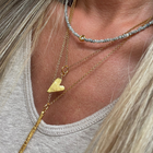 Gold Plated Silver Necklace with Grey Diamonds "Circle"