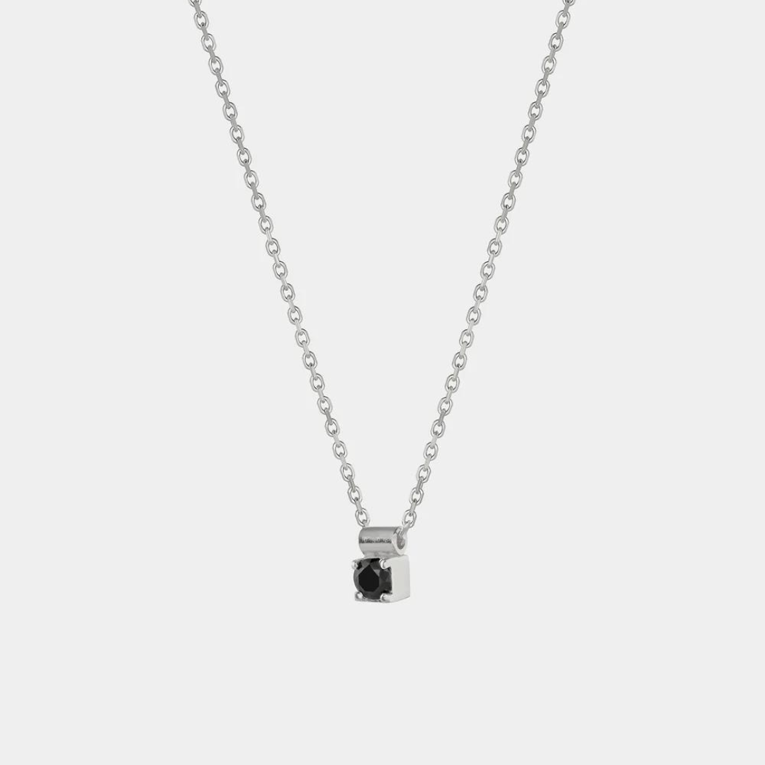 Silver Necklace  with Black Zirconium "Stellar"