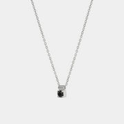 Silver Necklace  with Black Zirconium "Stellar"