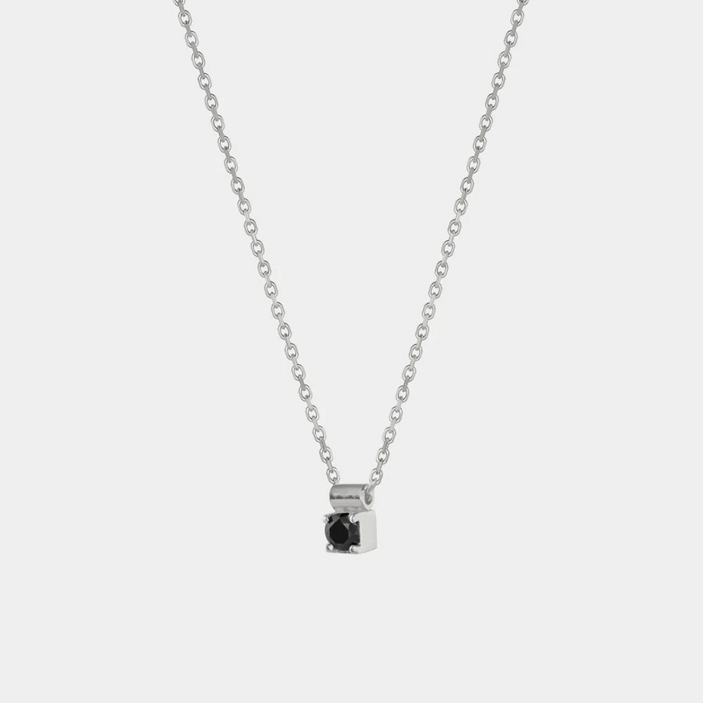 Silver Necklace "Stellar" with Black Zirconium