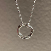 Silver Necklace "Small Fingerprint Circle"