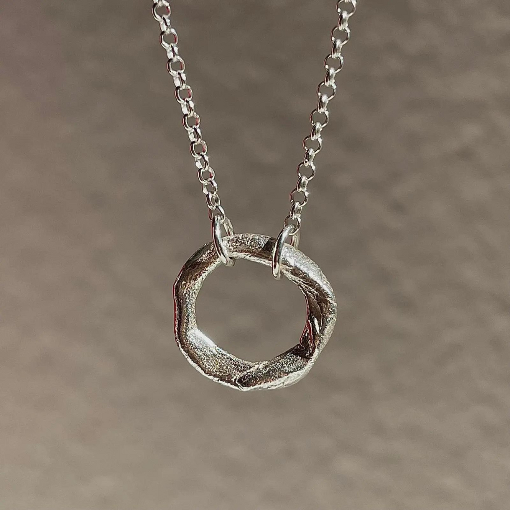 Silver Necklace "Small Fingerprint Circle"