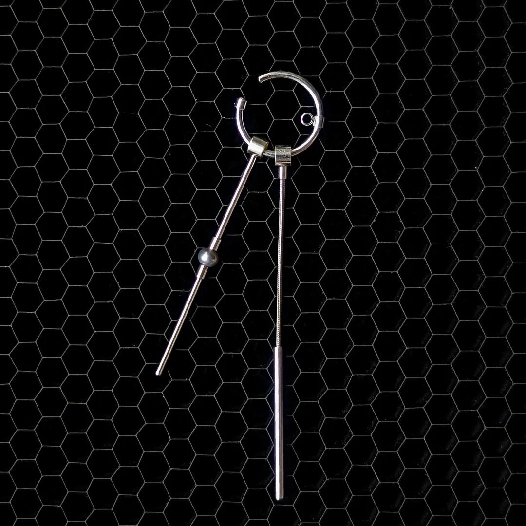 Silver Ear Cuff "Dangle Hanger"