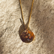 Gold Plated Silver Necklace "Fingerprint Sapphire"