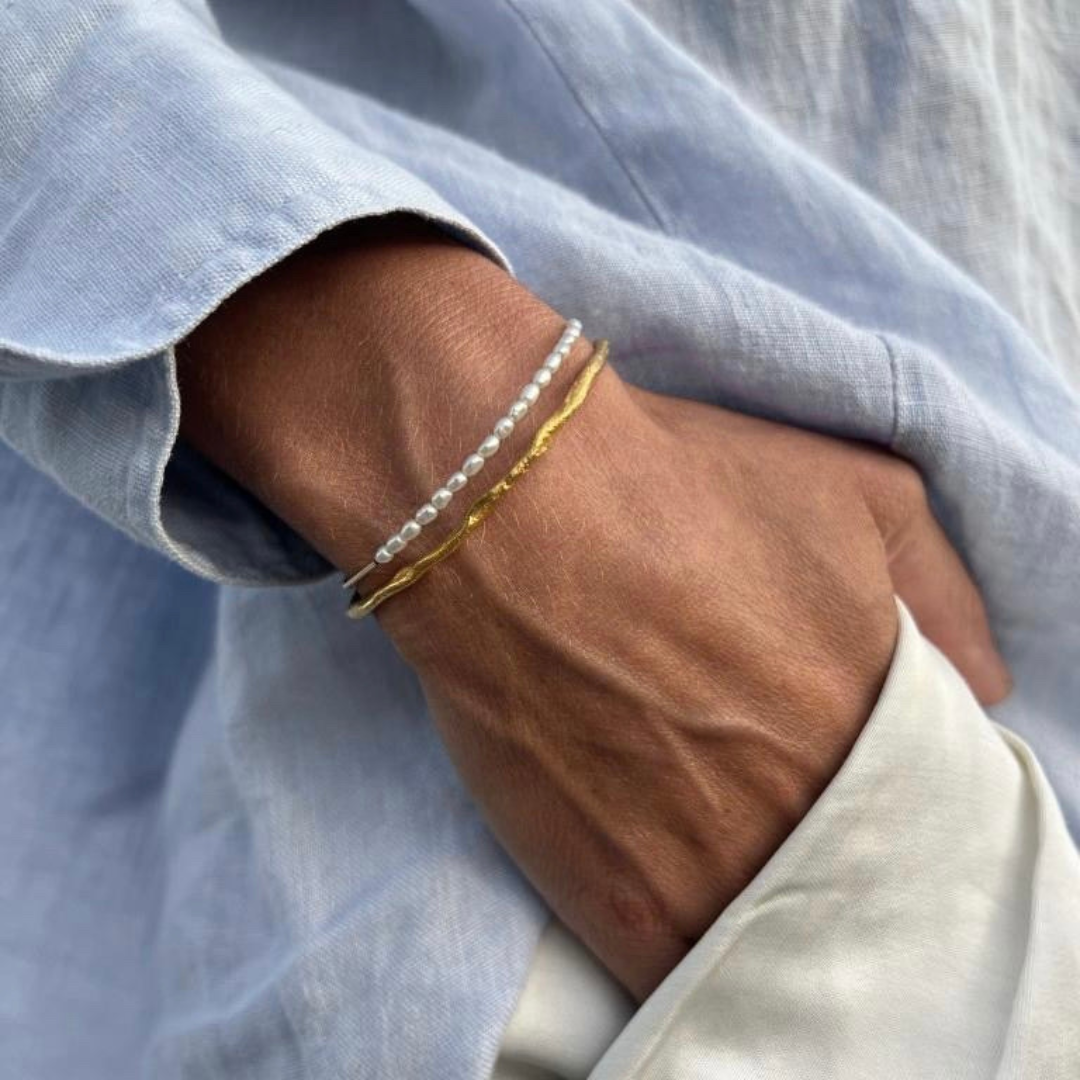 Auksuoto sidabro apyrankė  „Rough Cuff”