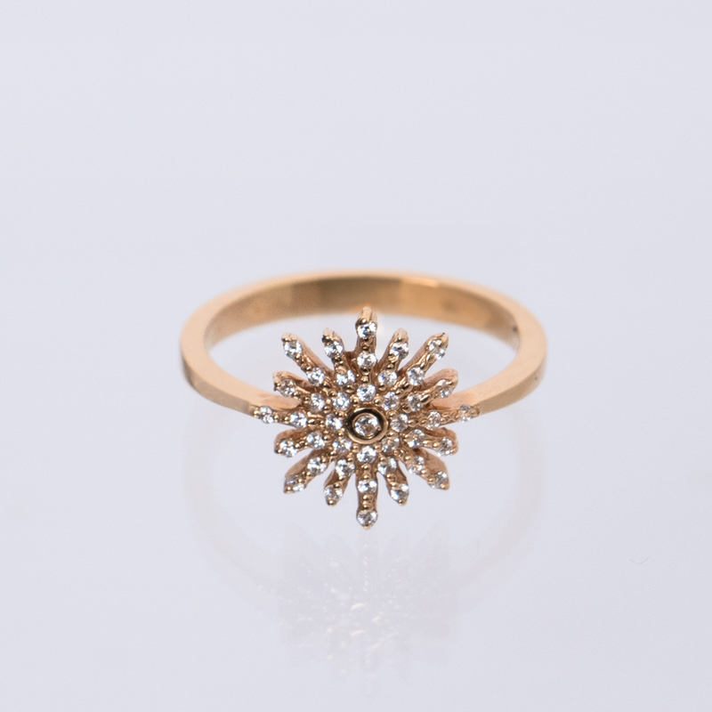 Yellow Gold Ring with Cubic Zirconia