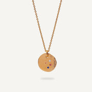 Gold Plated Silver Necklace "Fingerprint Sapphire"