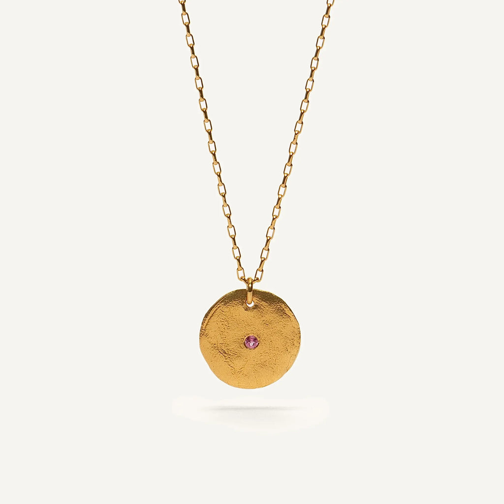 Gold Plated Silver Necklace "Sapphire Fingerprint"