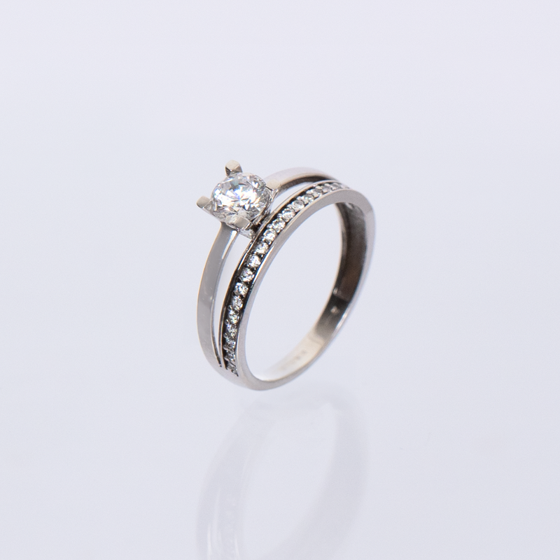 White Gold Ring with Cubic Zirconia