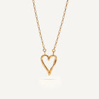 Gold Plated Silver Necklace "Fingerprint Thick Heart"