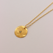 Gold Plated Silver Necklace with Sapphire "Fingerprint"