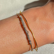 Gold Plated Silver Bracelet with Champagne Diamonds