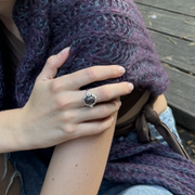 Silver Ring "Coral Moonlight Opal"