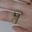 Yellow Gold Ring with Aquamarine